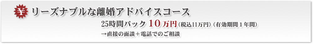 リーズナブルな離婚アドバイスコース