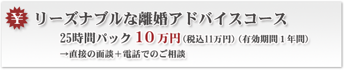 リーズナブルな離婚アドバイスコース