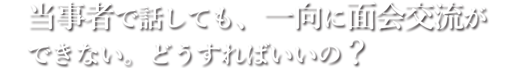 当事者で話しても、一向に面会交流ができない。どうすればいいの？