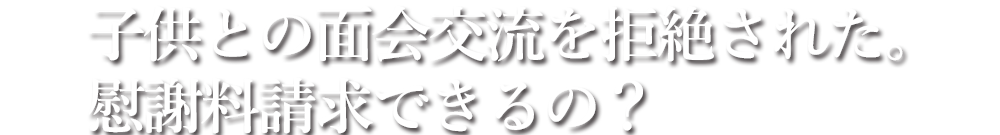 子供との面会交流を拒絶された。慰謝料請求できるの？