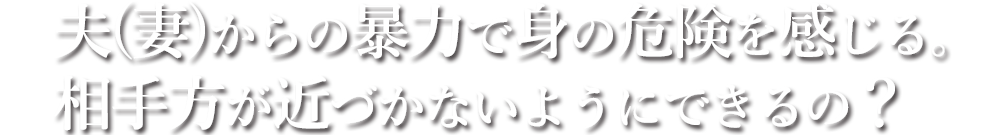 夫(妻)からの暴力で身の危険を感じる。相手方が近づかないようにできるの？