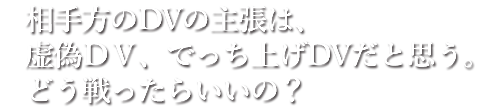 相手方のDVの主張は、虚偽ＤＶ、でっち上げDVだと思う。どう戦ったらいいの？